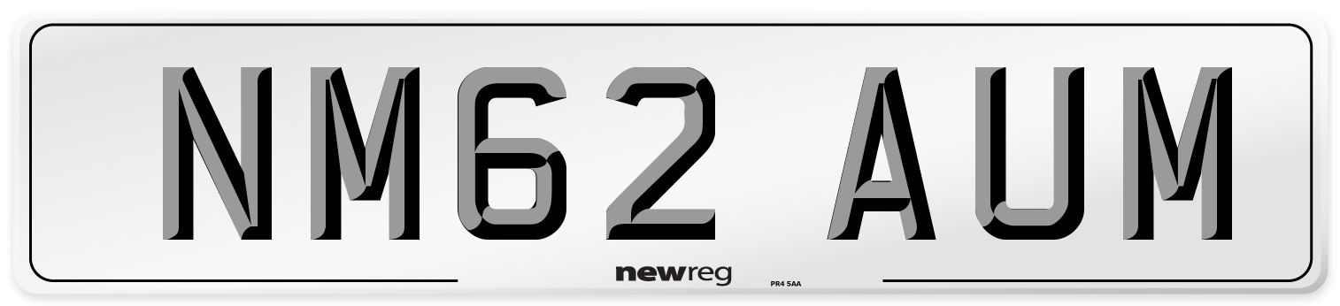 NM62 AUM Number Plate from New Reg